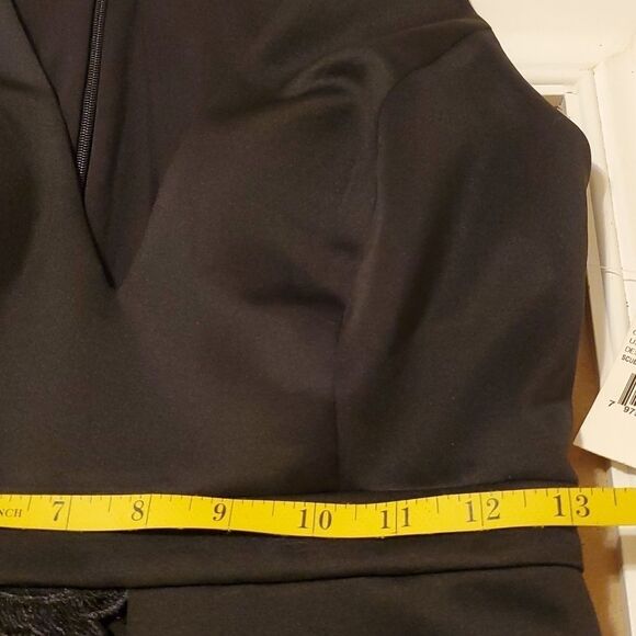 NWT Aidan Mattox Black Scuba and Lace Cocktail Dress size 0 - Picture 14 of 16